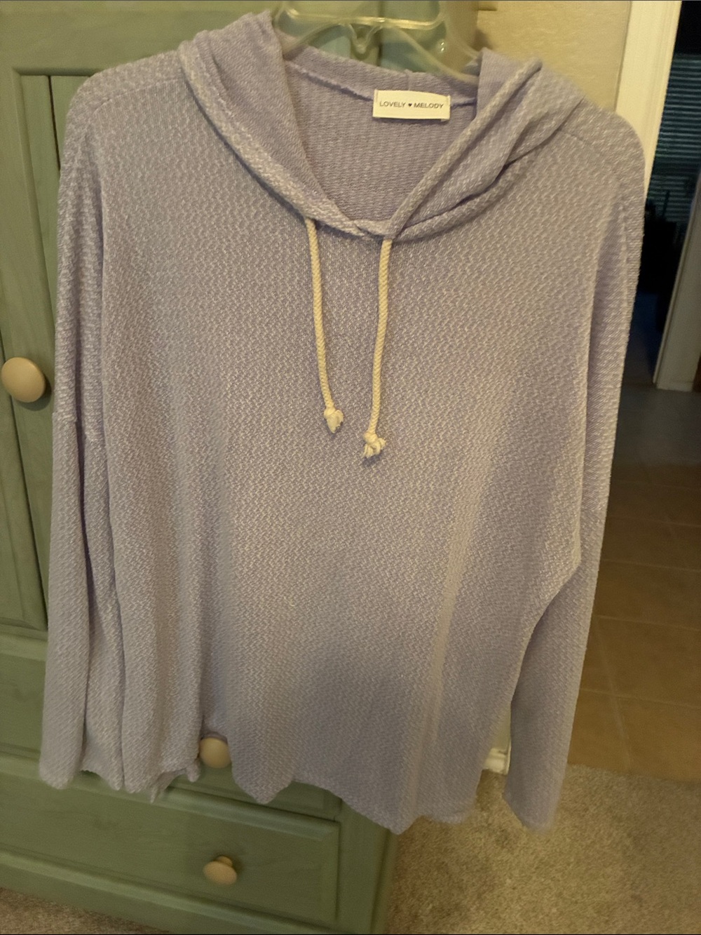Lovely Melody Lilac Hooded Knit Pullover